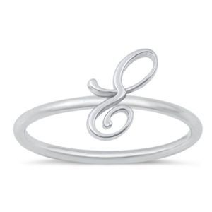 Script letter ring letter E ring available sz 5-10 sterling silver 925